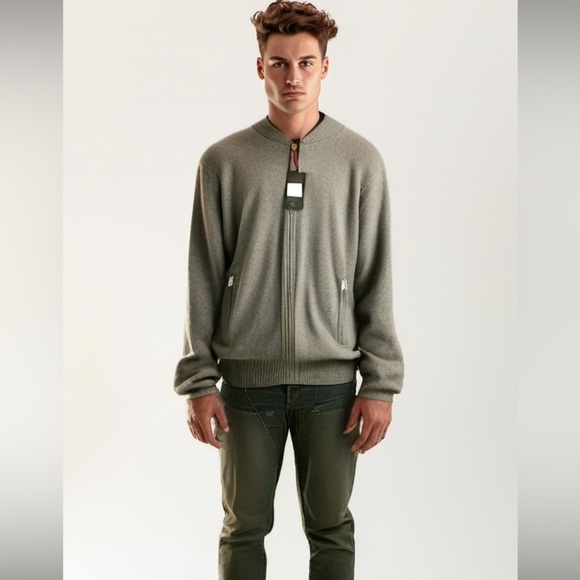 FIVE FOUR KEITH SIZE 2X MENS‎ GRAY SWEATER CARDIGAN CREW ZIP UP Nwt - Picture 2 of 14